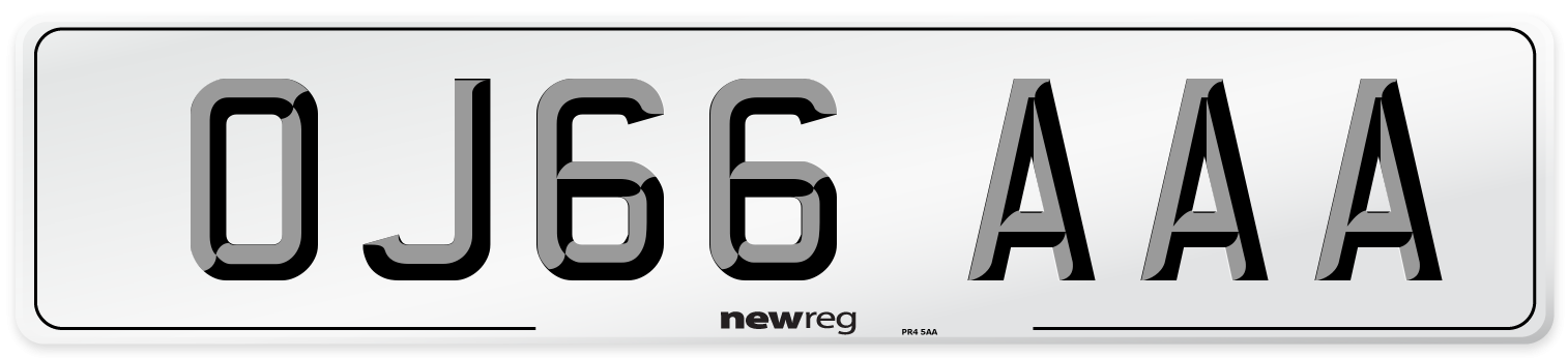 OJ66 AAA Number Plate from New Reg